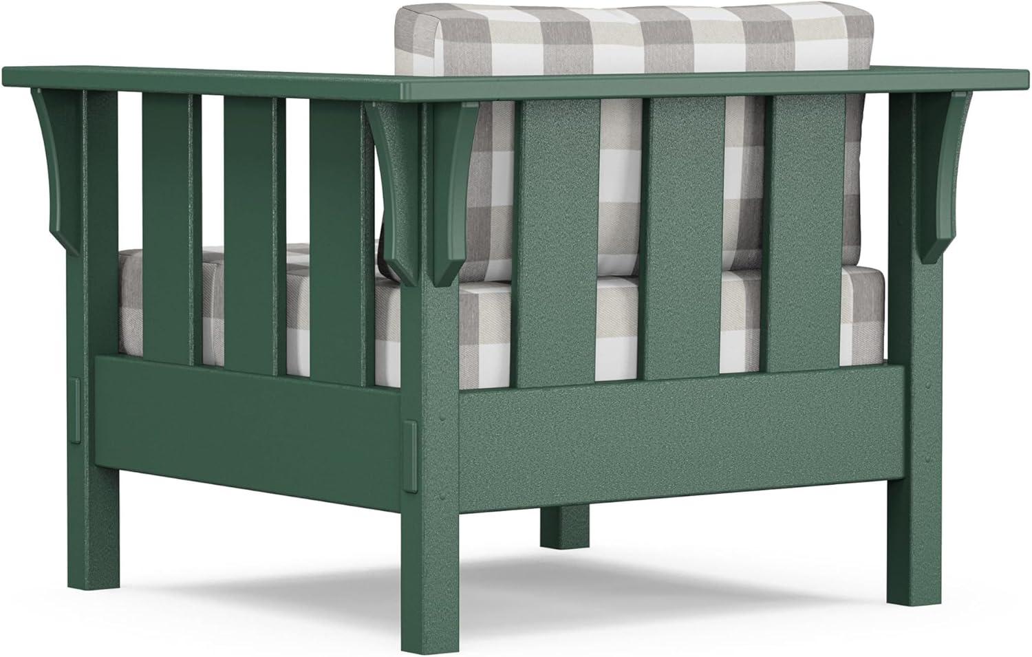 imageMartha Stewart by POLYWOOD Acadia 4Piece Deep Seating Set with Sofa in Green Buffalo Plaid Grey MistBuffalo Plaid Grey Mist
