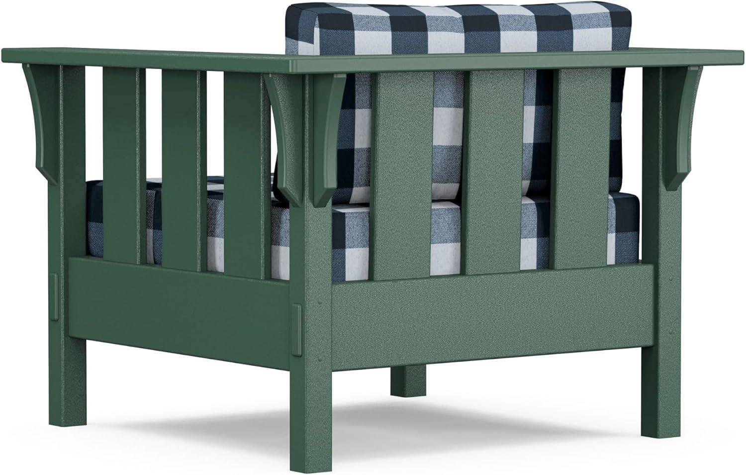 imageMartha Stewart by POLYWOOD Acadia 4Piece Deep Seating Set with Sofa in Green Buffalo Plaid Grey MistBuffalo Plaid Marine Indigo