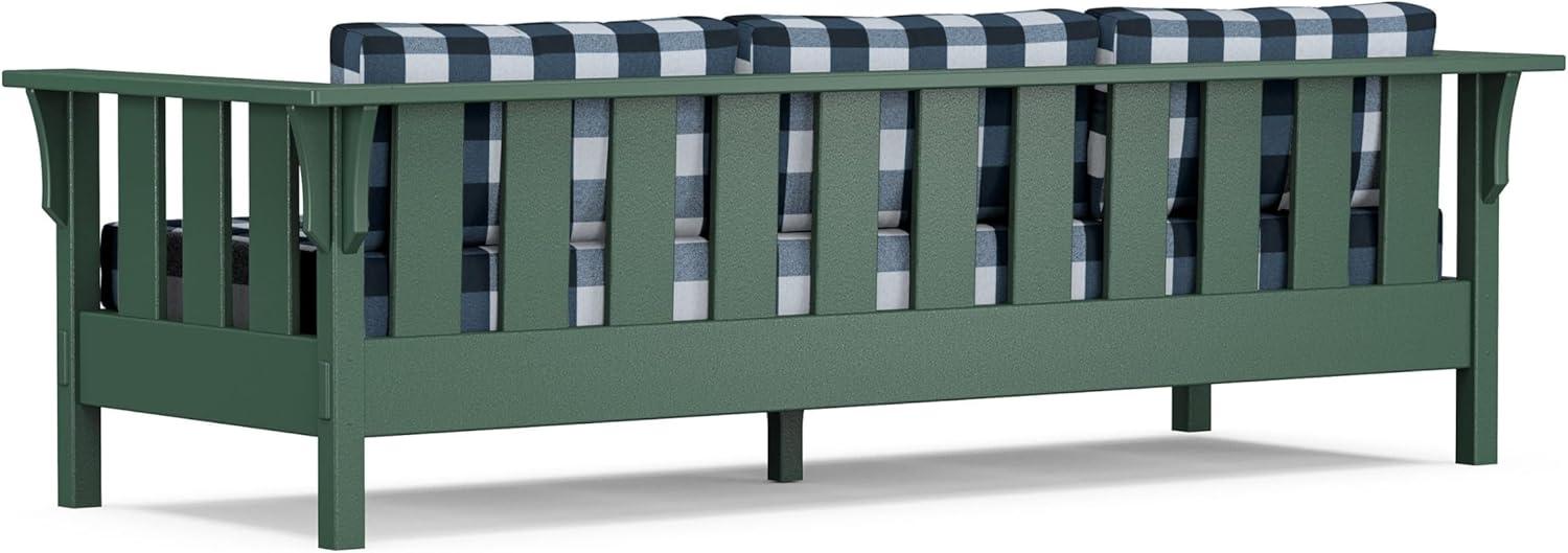 imageMartha Stewart by POLYWOOD Acadia 4Piece Deep Seating Set with Sofa in Green Buffalo Plaid Grey MistBuffalo Plaid Marine Indigo