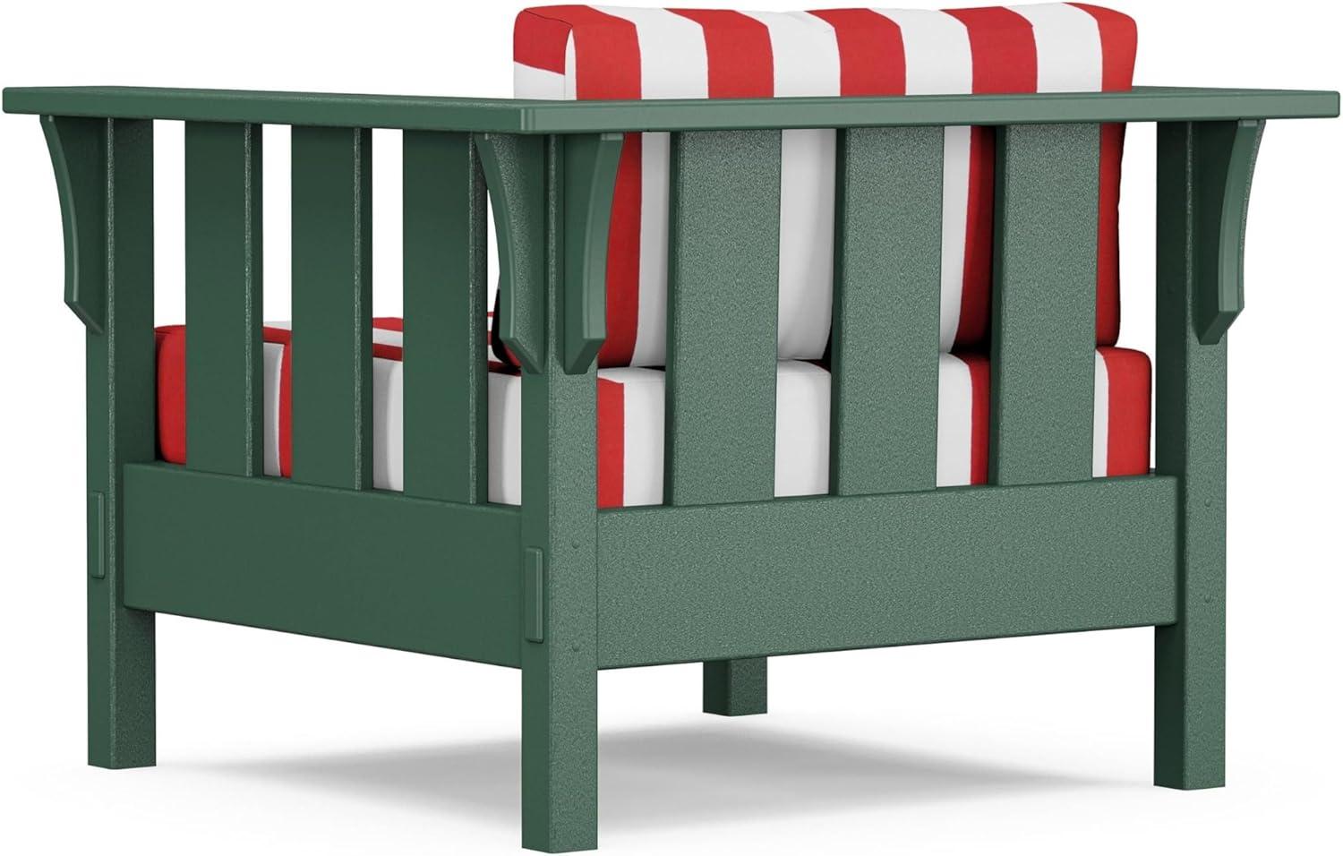 imageMartha Stewart by POLYWOOD Acadia 4Piece Deep Seating Set with Sofa in Green Buffalo Plaid Grey MistCabana Stripe Crimson