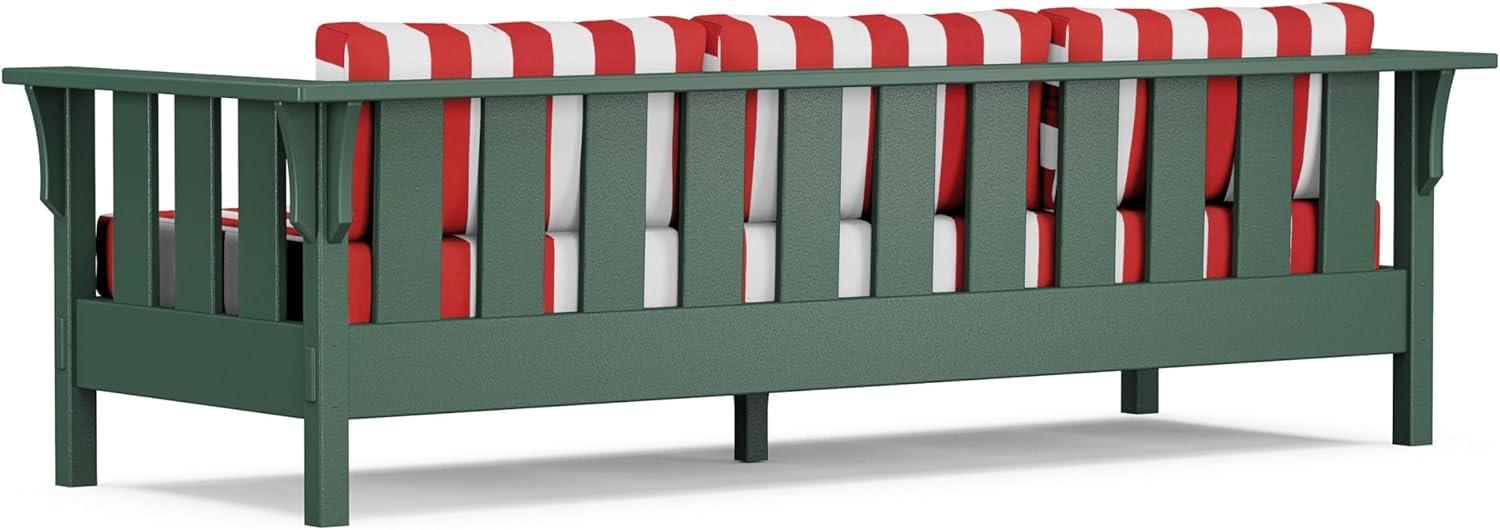 imageMartha Stewart by POLYWOOD Acadia 4Piece Deep Seating Set with Sofa in Green Buffalo Plaid Grey MistCabana Stripe Crimson