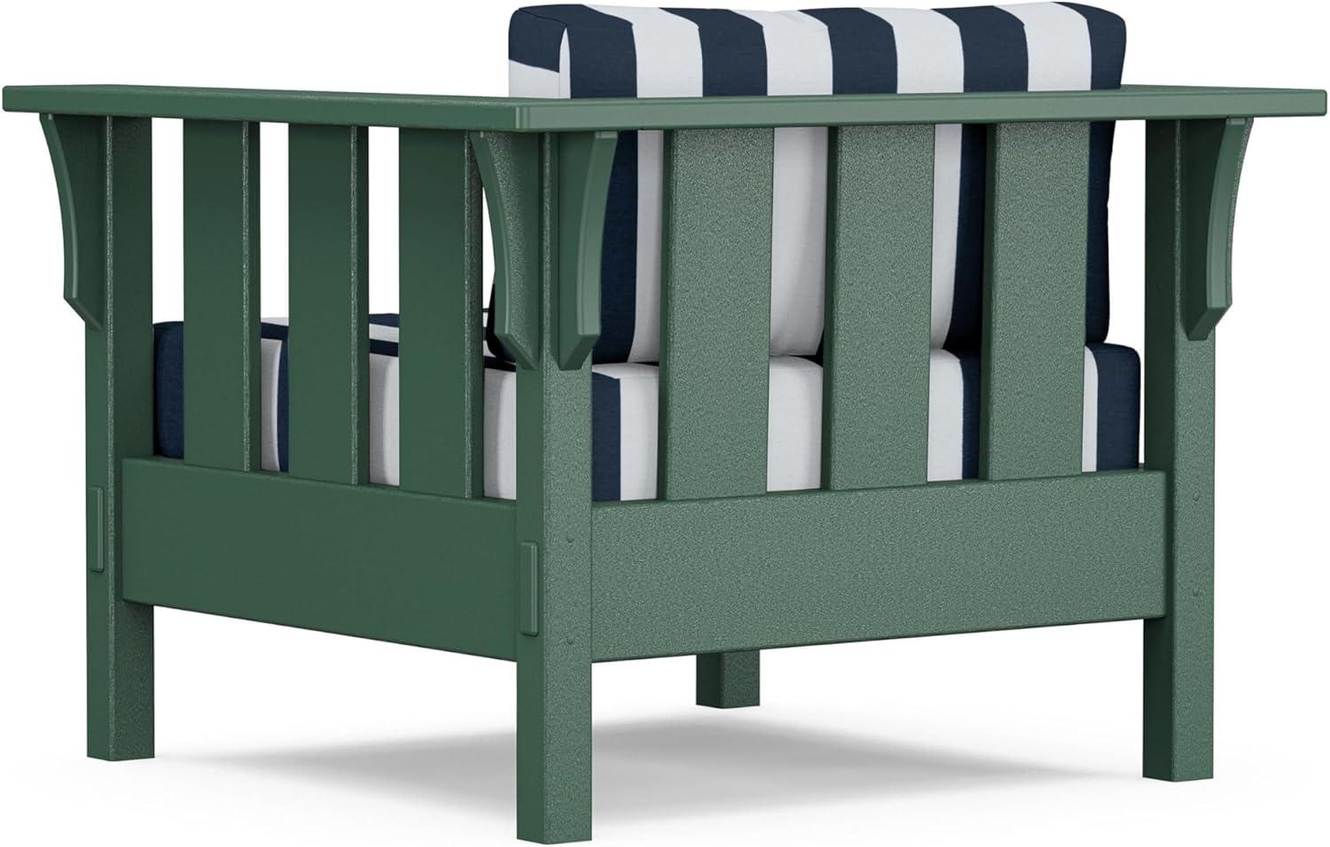 imageMartha Stewart by POLYWOOD Acadia 4Piece Deep Seating Set with Sofa in Green Buffalo Plaid Grey MistCabana Stripe Marine Indigo