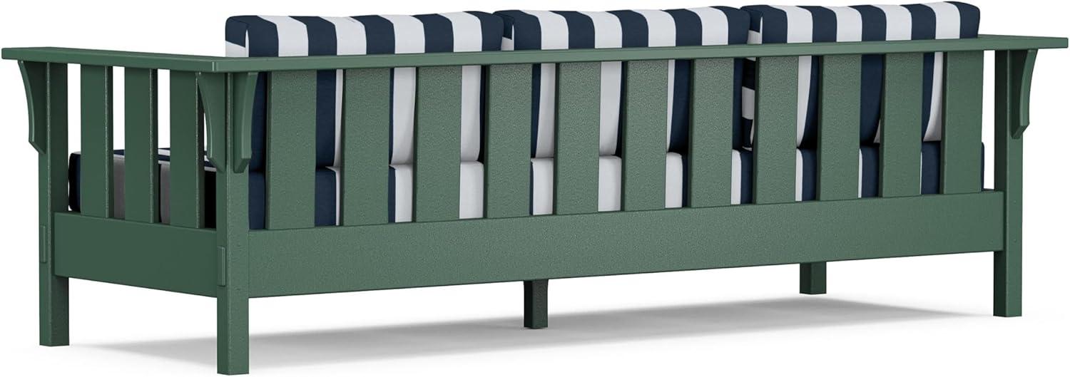imageMartha Stewart by POLYWOOD Acadia 4Piece Deep Seating Set with Sofa in Green Buffalo Plaid Grey MistCabana Stripe Marine Indigo