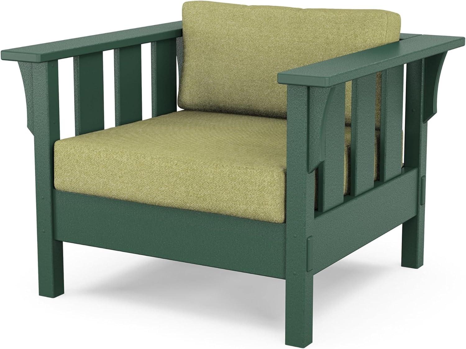 imageMartha Stewart by POLYWOOD Acadia 4Piece Deep Seating Set with Sofa in Green Buffalo Plaid Grey MistChartreuse Boucle