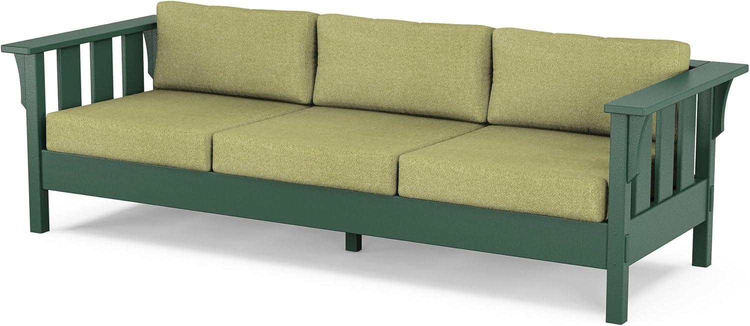 imageMartha Stewart by POLYWOOD Acadia 4Piece Deep Seating Set with Sofa in Green Buffalo Plaid Grey MistChartreuse Boucle
