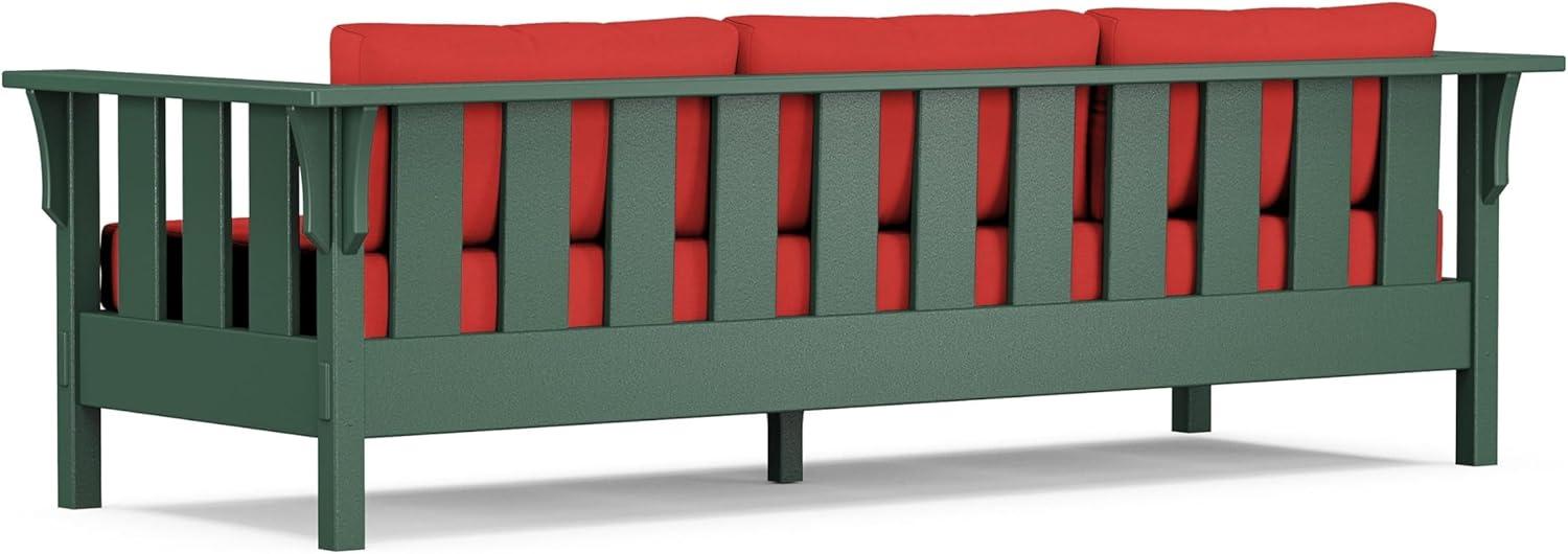 imageMartha Stewart by POLYWOOD Acadia 4Piece Deep Seating Set with Sofa in Green Buffalo Plaid Grey MistCrimson Linen