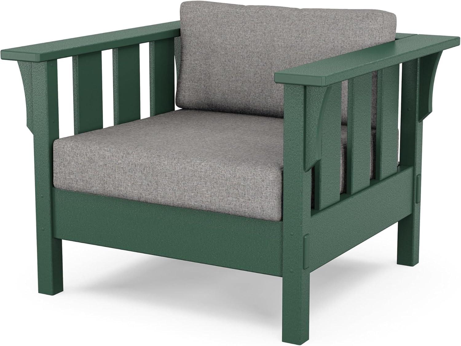 imageMartha Stewart by POLYWOOD Acadia 4Piece Deep Seating Set with Sofa in Green Buffalo Plaid Grey MistGrey Mist