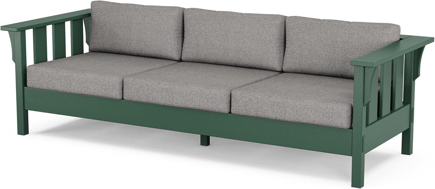 imageMartha Stewart by POLYWOOD Acadia 4Piece Deep Seating Set with Sofa in Green Buffalo Plaid Grey MistGrey Mist