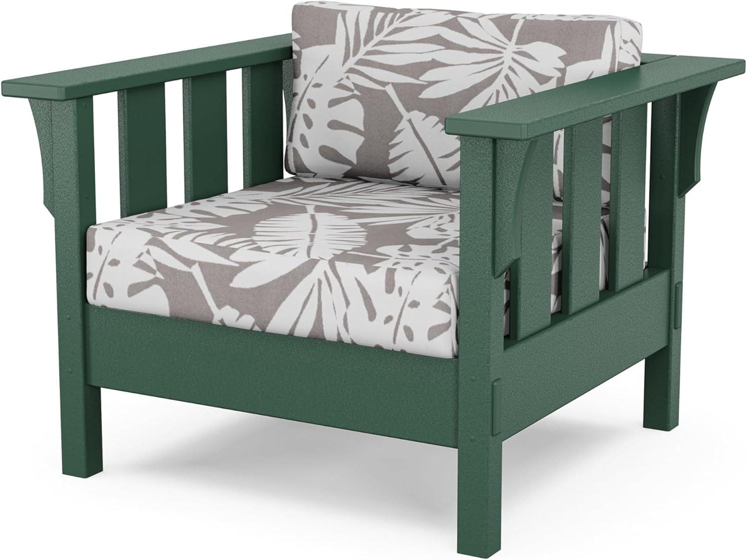 imageMartha Stewart by POLYWOOD Acadia 4Piece Deep Seating Set with Sofa in Green Buffalo Plaid Grey MistLeaf Grey Mist