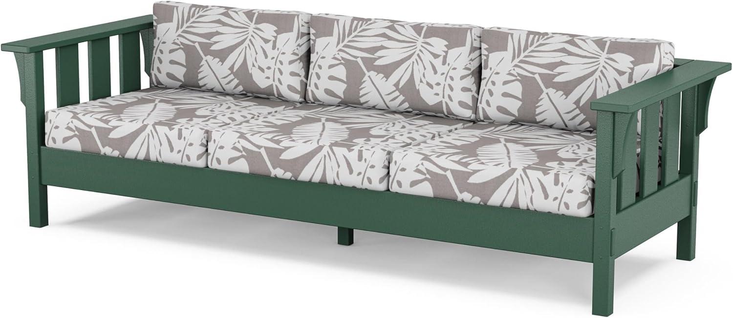 imageMartha Stewart by POLYWOOD Acadia 4Piece Deep Seating Set with Sofa in Green Buffalo Plaid Grey MistLeaf Grey Mist