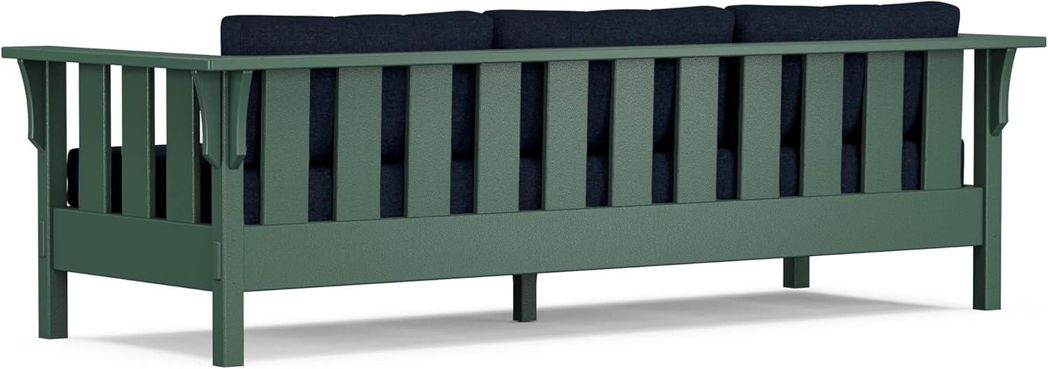 imageMartha Stewart by POLYWOOD Acadia 4Piece Deep Seating Set with Sofa in Green Buffalo Plaid Grey MistMarine Indigo