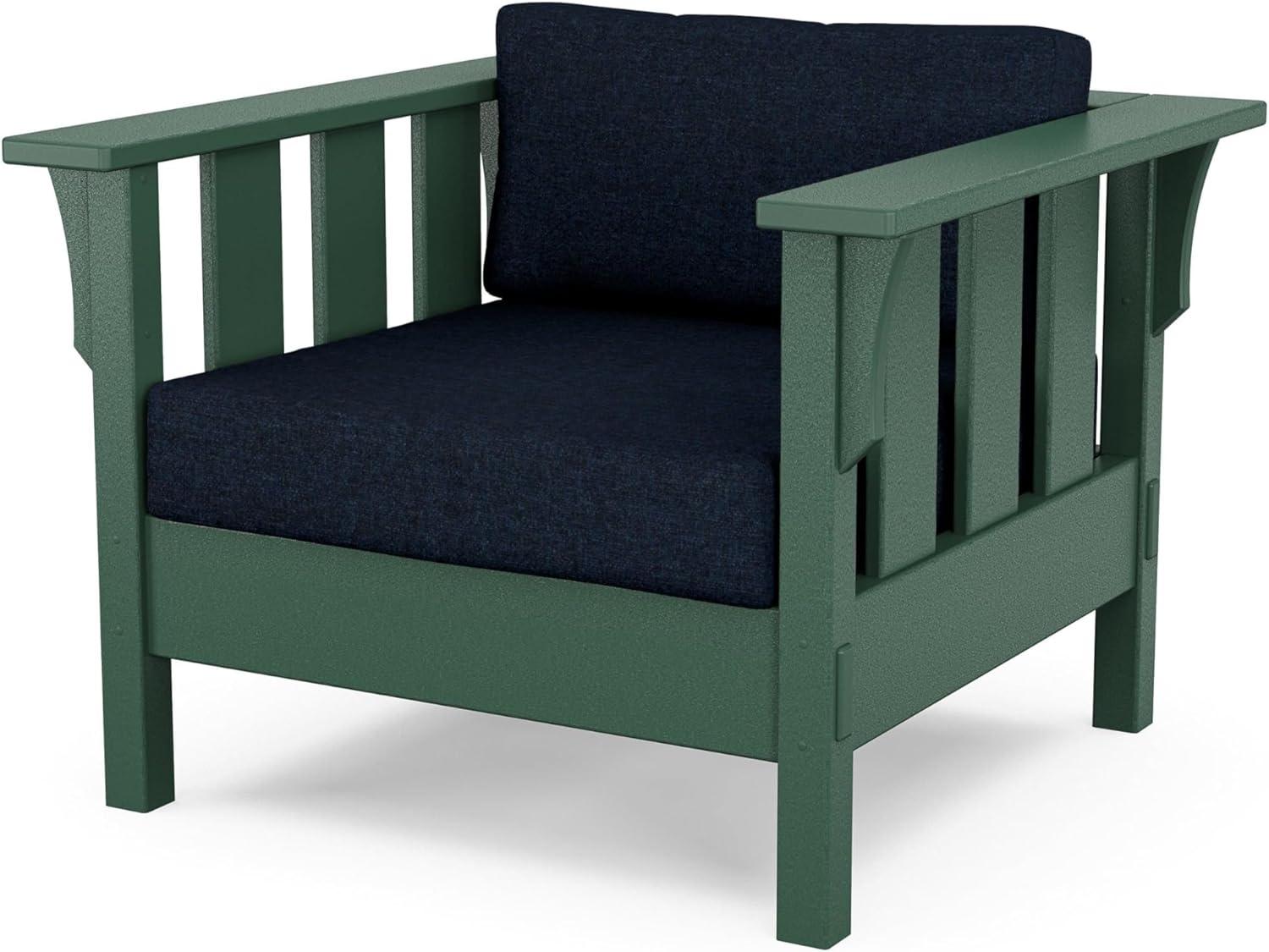 imageMartha Stewart by POLYWOOD Acadia 4Piece Deep Seating Set with Sofa in Green Buffalo Plaid Grey MistMarine Indigo