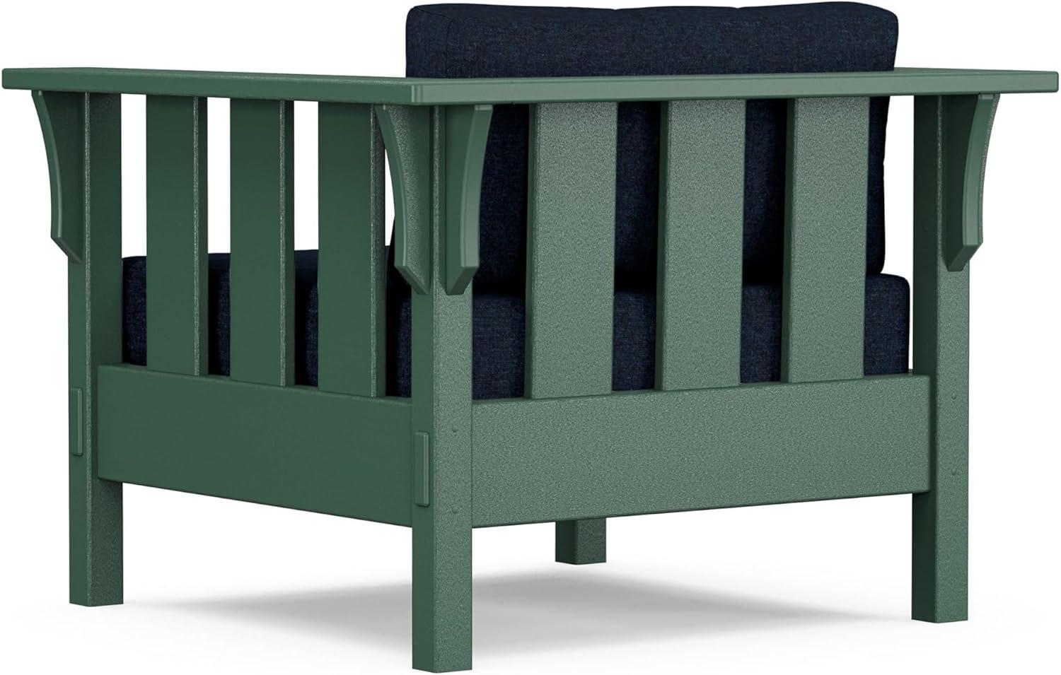 imageMartha Stewart by POLYWOOD Acadia 4Piece Deep Seating Set with Sofa in Green Buffalo Plaid Grey MistMarine Indigo
