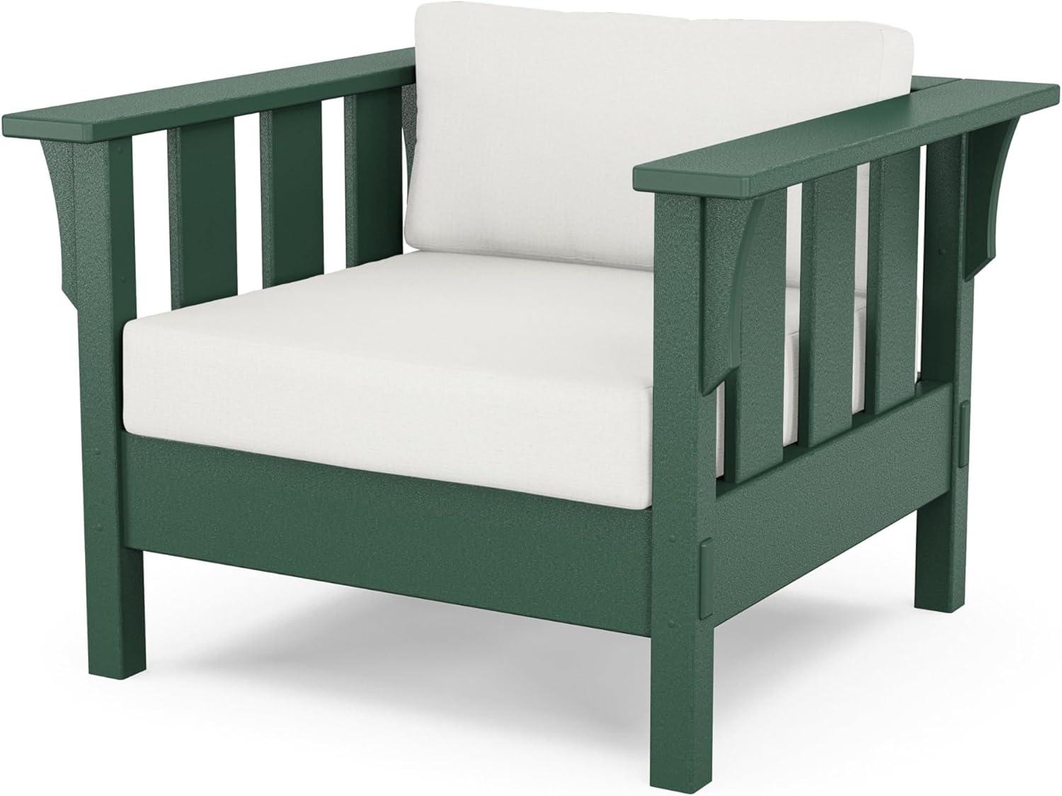 imageMartha Stewart by POLYWOOD Acadia 4Piece Deep Seating Set with Sofa in Green Buffalo Plaid Grey MistNatural Linen