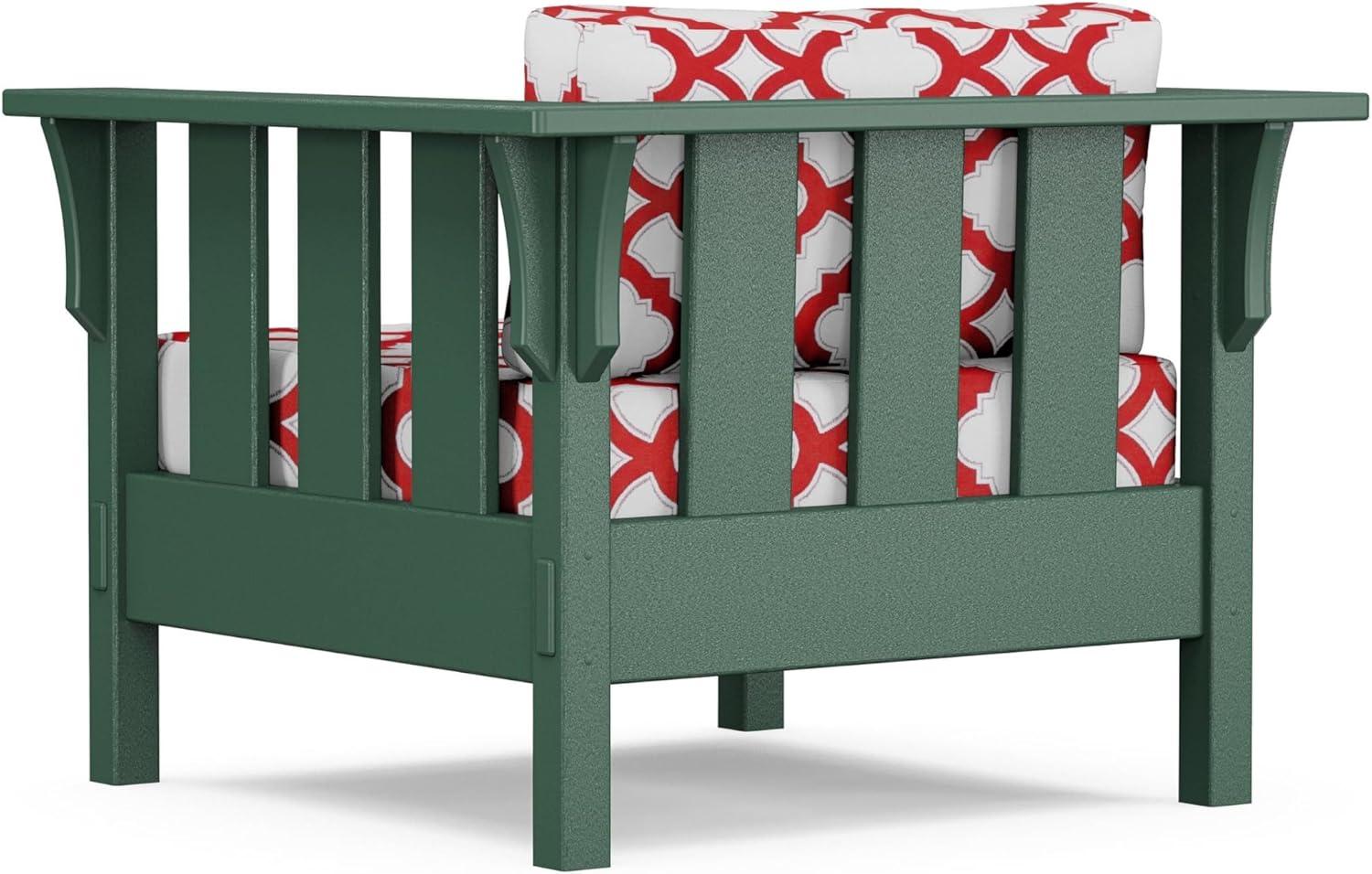 imageMartha Stewart by POLYWOOD Acadia 4Piece Deep Seating Set with Sofa in Green Buffalo Plaid Grey MistTrellis Crimson