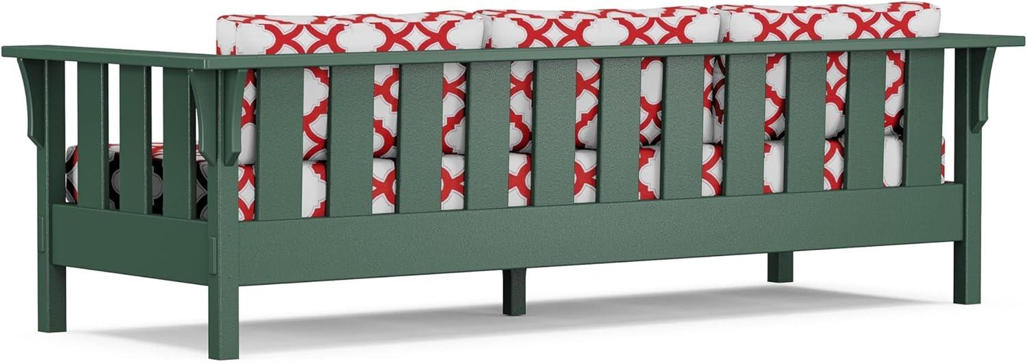 imageMartha Stewart by POLYWOOD Acadia 4Piece Deep Seating Set with Sofa in Green Buffalo Plaid Grey MistTrellis Crimson