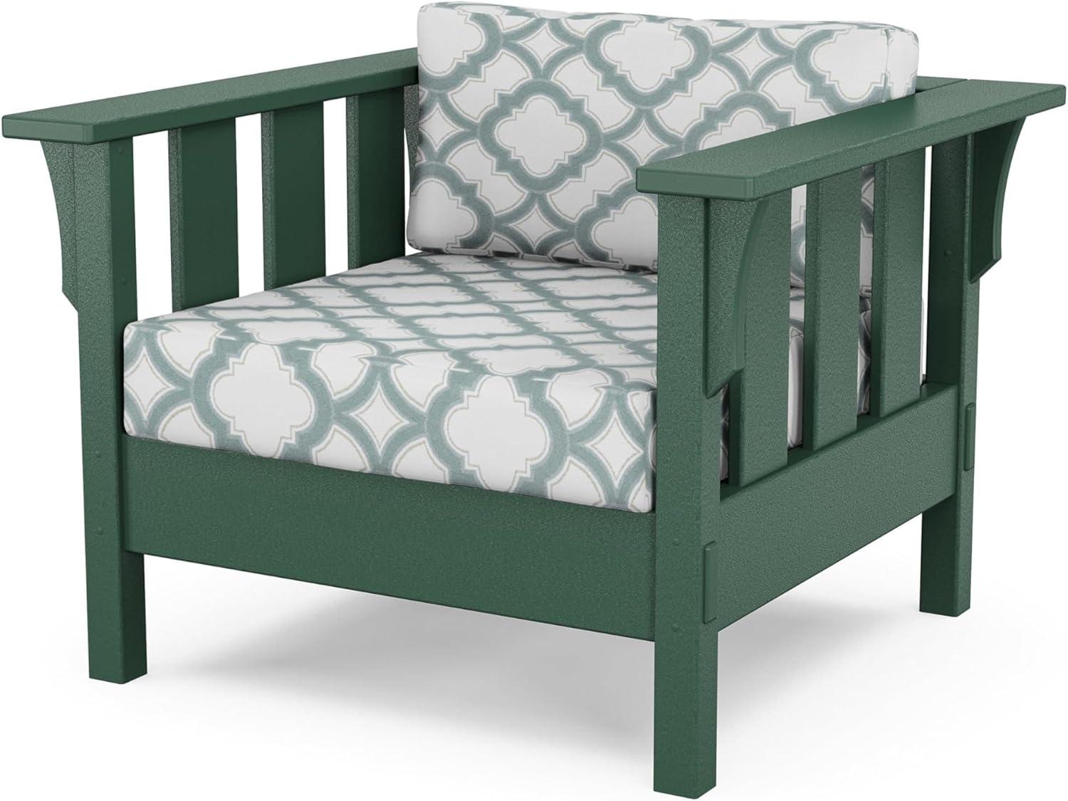imageMartha Stewart by POLYWOOD Acadia 4Piece Deep Seating Set with Sofa in Green Buffalo Plaid Grey MistTrellis Glacier Spa