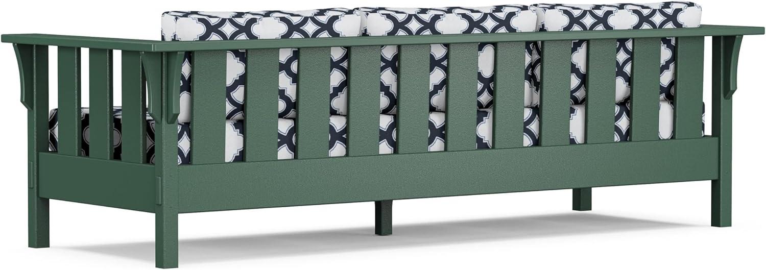 imageMartha Stewart by POLYWOOD Acadia 4Piece Deep Seating Set with Sofa in Green Buffalo Plaid Grey MistTrellis Marine Indigo