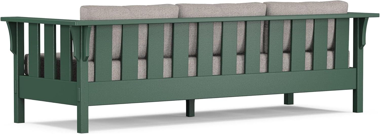 imageMartha Stewart by POLYWOOD Acadia 4Piece Deep Seating Set with Sofa in Green Buffalo Plaid Grey MistWeathered Tweed