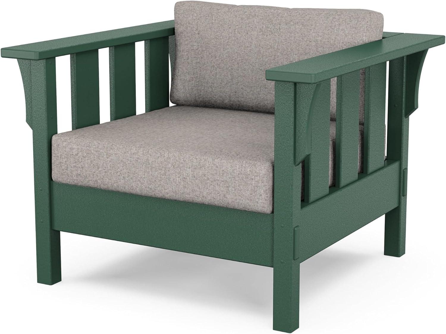 imageMartha Stewart by POLYWOOD Acadia 4Piece Deep Seating Set with Sofa in Green Buffalo Plaid Grey MistWeathered Tweed