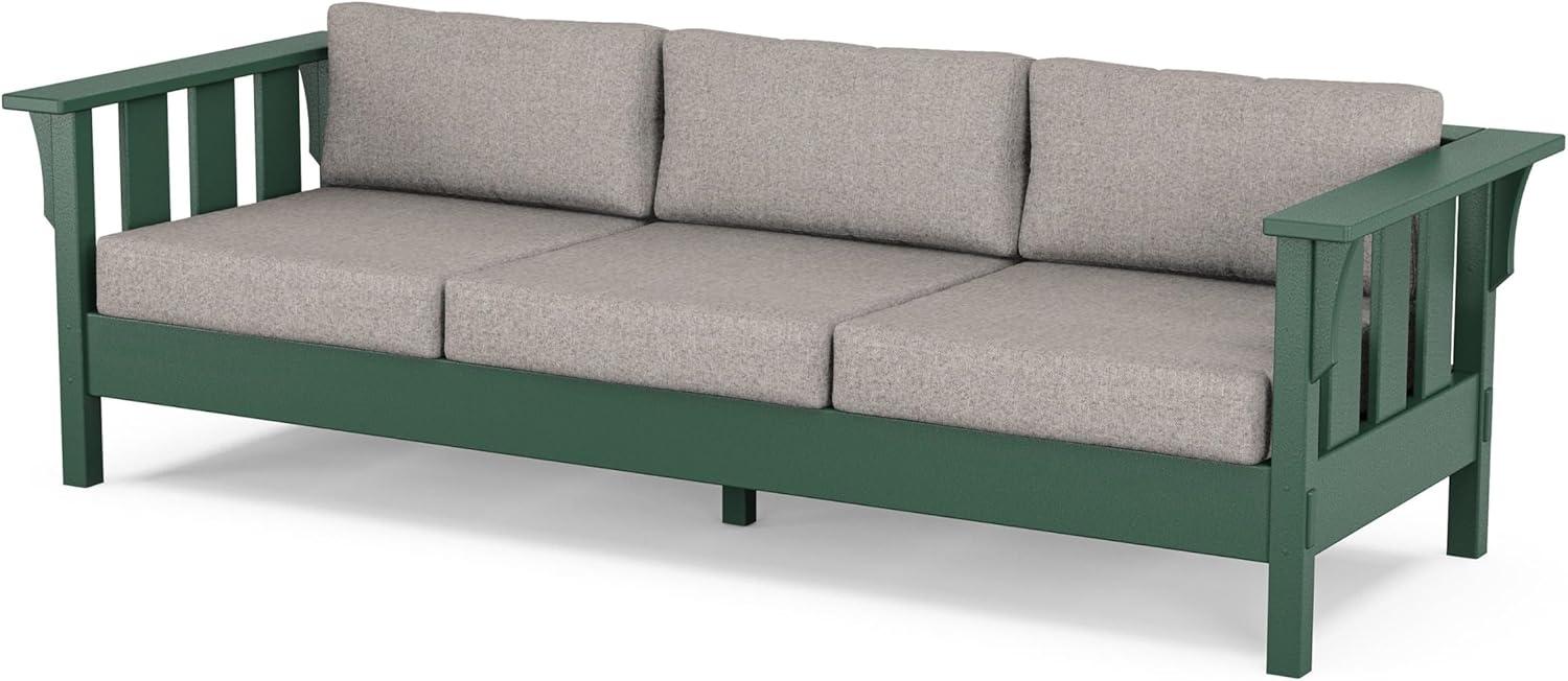 imageMartha Stewart by POLYWOOD Acadia 4Piece Deep Seating Set with Sofa in Green Buffalo Plaid Grey MistWeathered Tweed