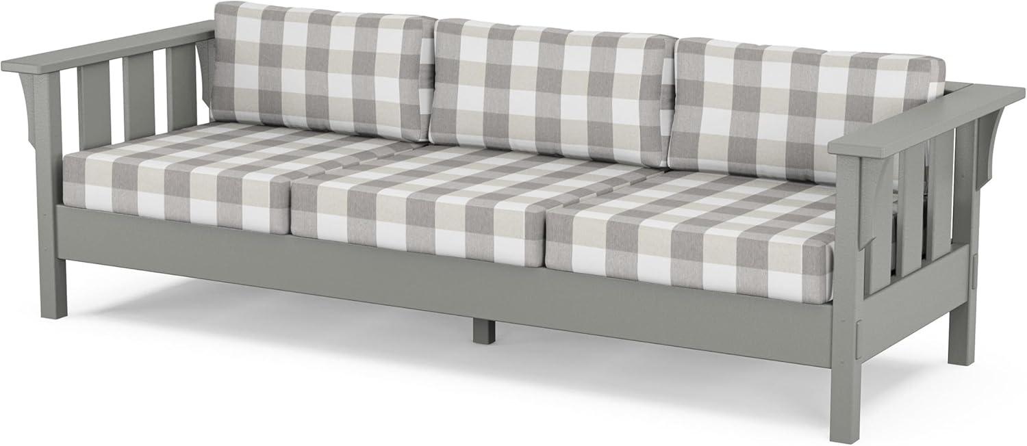 imageMartha Stewart by POLYWOOD Acadia 4Piece Deep Seating Set with Sofa in Slate Grey Ash CharcoalBuffalo Plaid Grey Mist