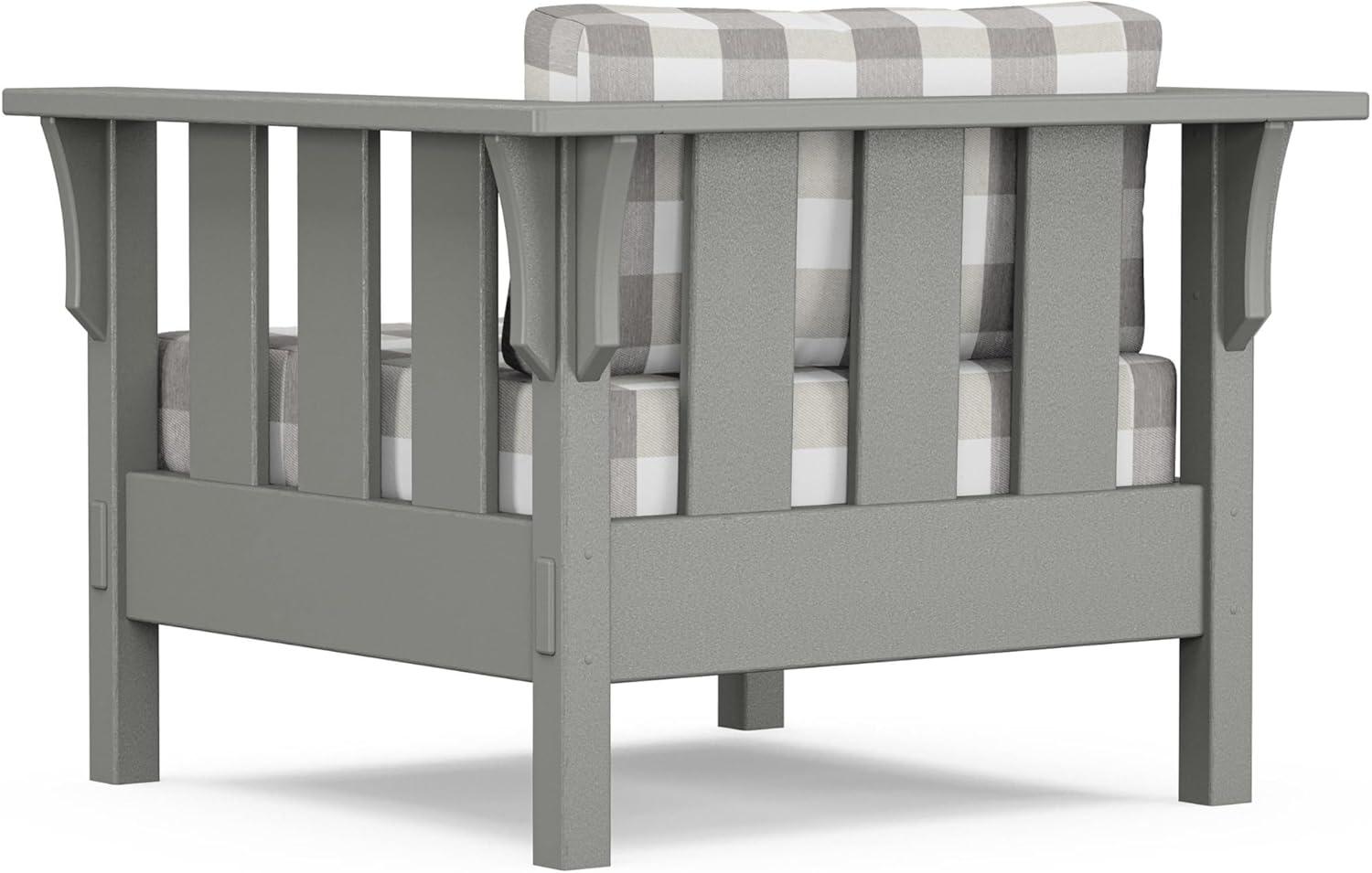 imageMartha Stewart by POLYWOOD Acadia 4Piece Deep Seating Set with Sofa in Slate Grey Ash CharcoalBuffalo Plaid Grey Mist