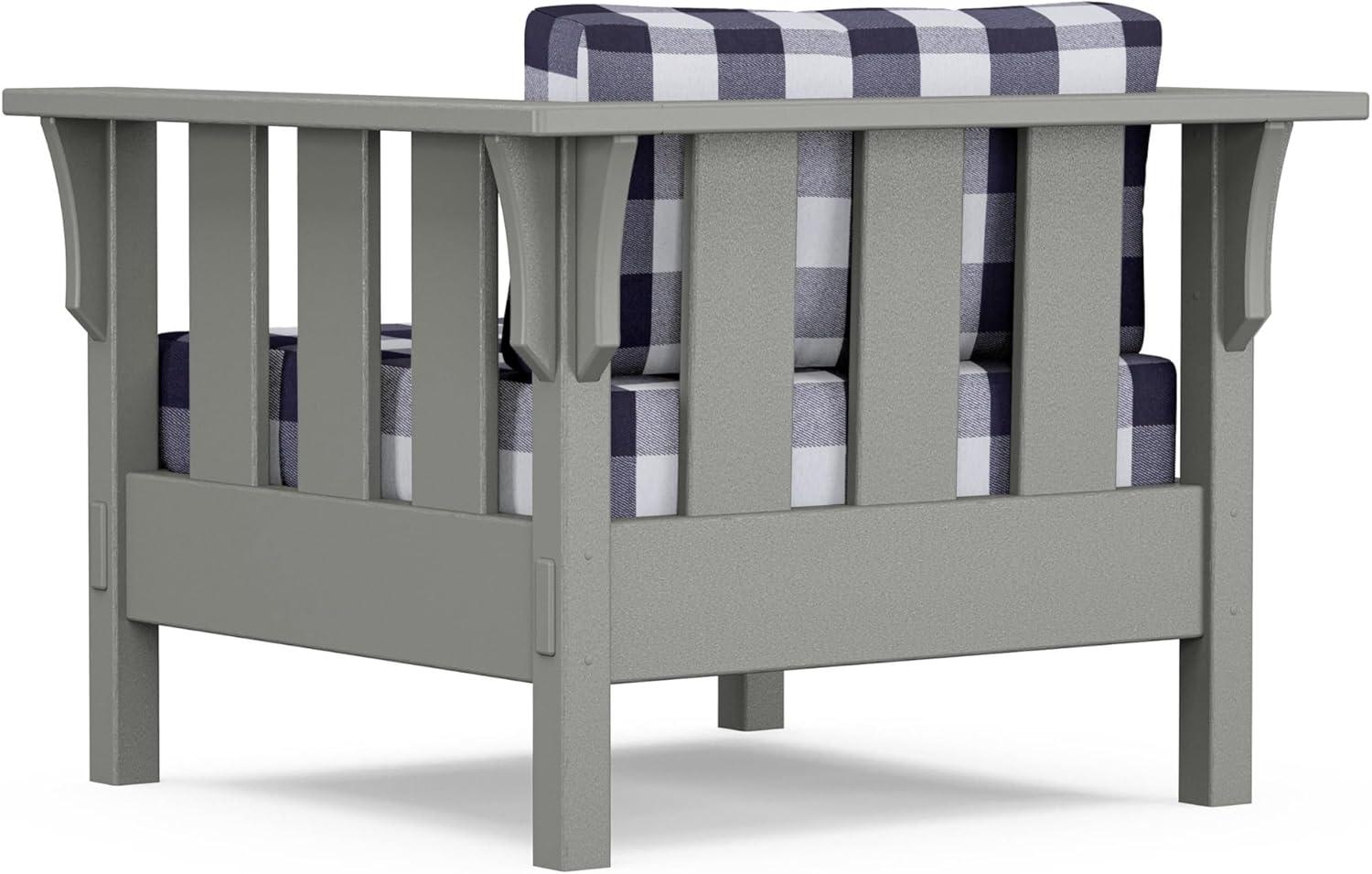 imageMartha Stewart by POLYWOOD Acadia 4Piece Deep Seating Set with Sofa in Slate Grey Ash CharcoalBuffalo Plaid Navy