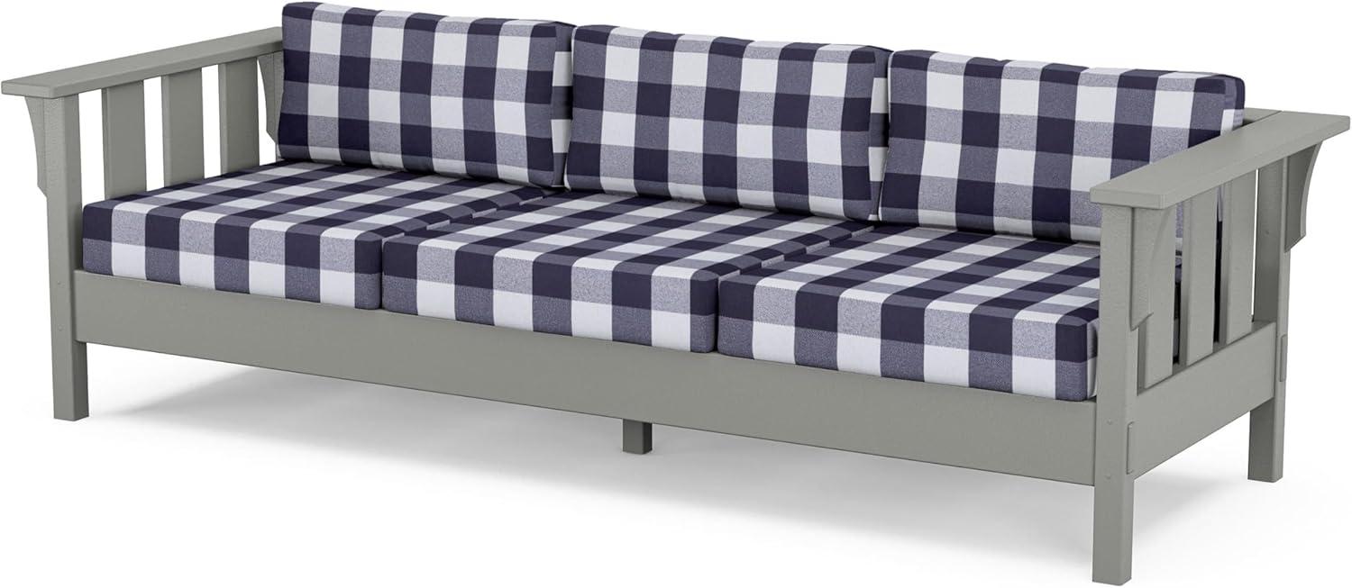 imageMartha Stewart by POLYWOOD Acadia 4Piece Deep Seating Set with Sofa in Slate Grey Ash CharcoalBuffalo Plaid Navy