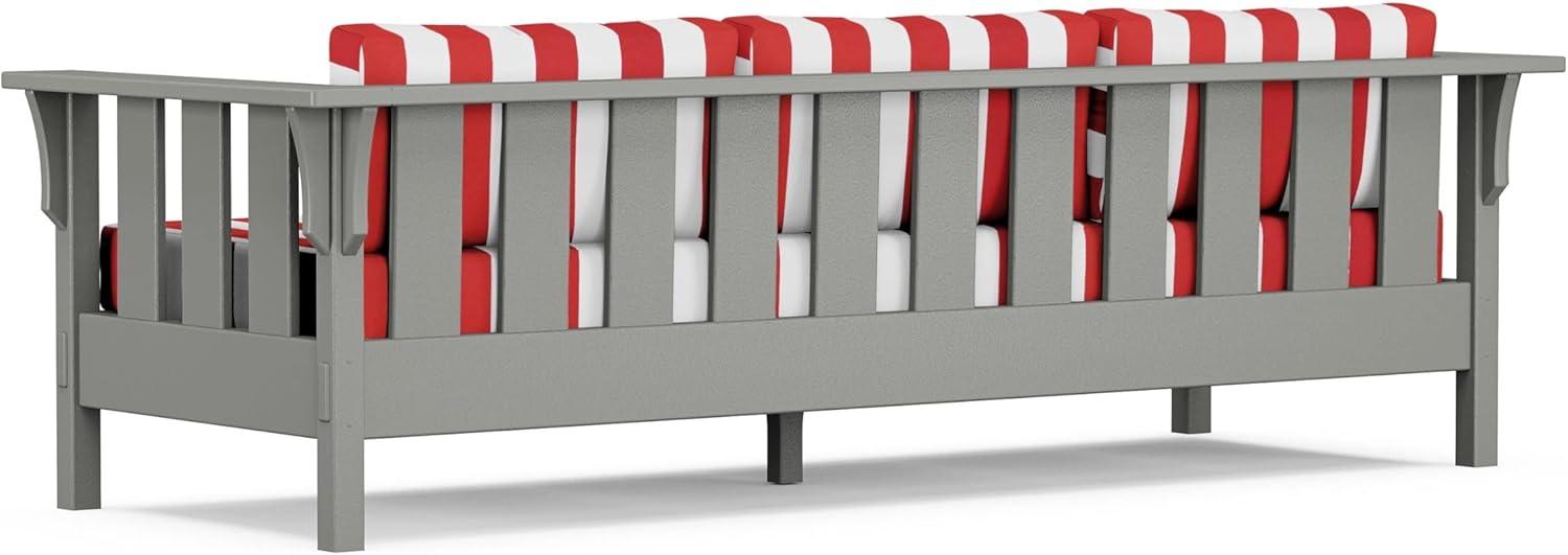 imageMartha Stewart by POLYWOOD Acadia 4Piece Deep Seating Set with Sofa in Slate Grey Ash CharcoalCabana Stripe Crimson