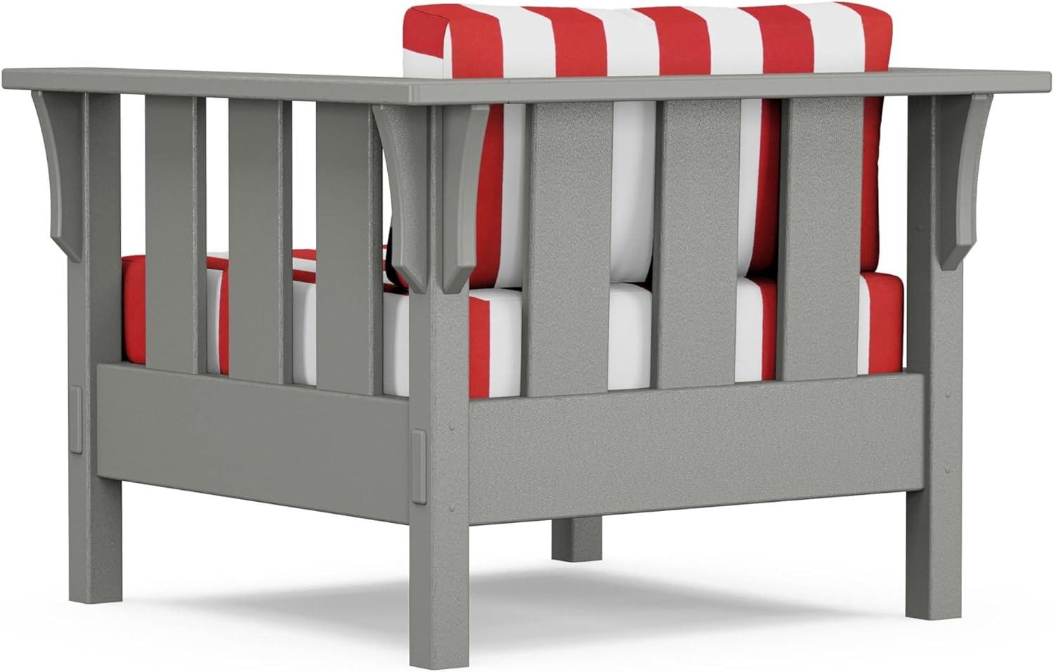 imageMartha Stewart by POLYWOOD Acadia 4Piece Deep Seating Set with Sofa in Slate Grey Ash CharcoalCabana Stripe Crimson