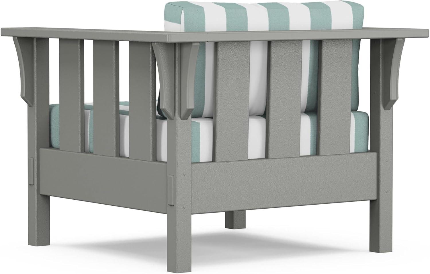 imageMartha Stewart by POLYWOOD Acadia 4Piece Deep Seating Set with Sofa in Slate Grey Ash CharcoalCabana Stripe Glacier Spa