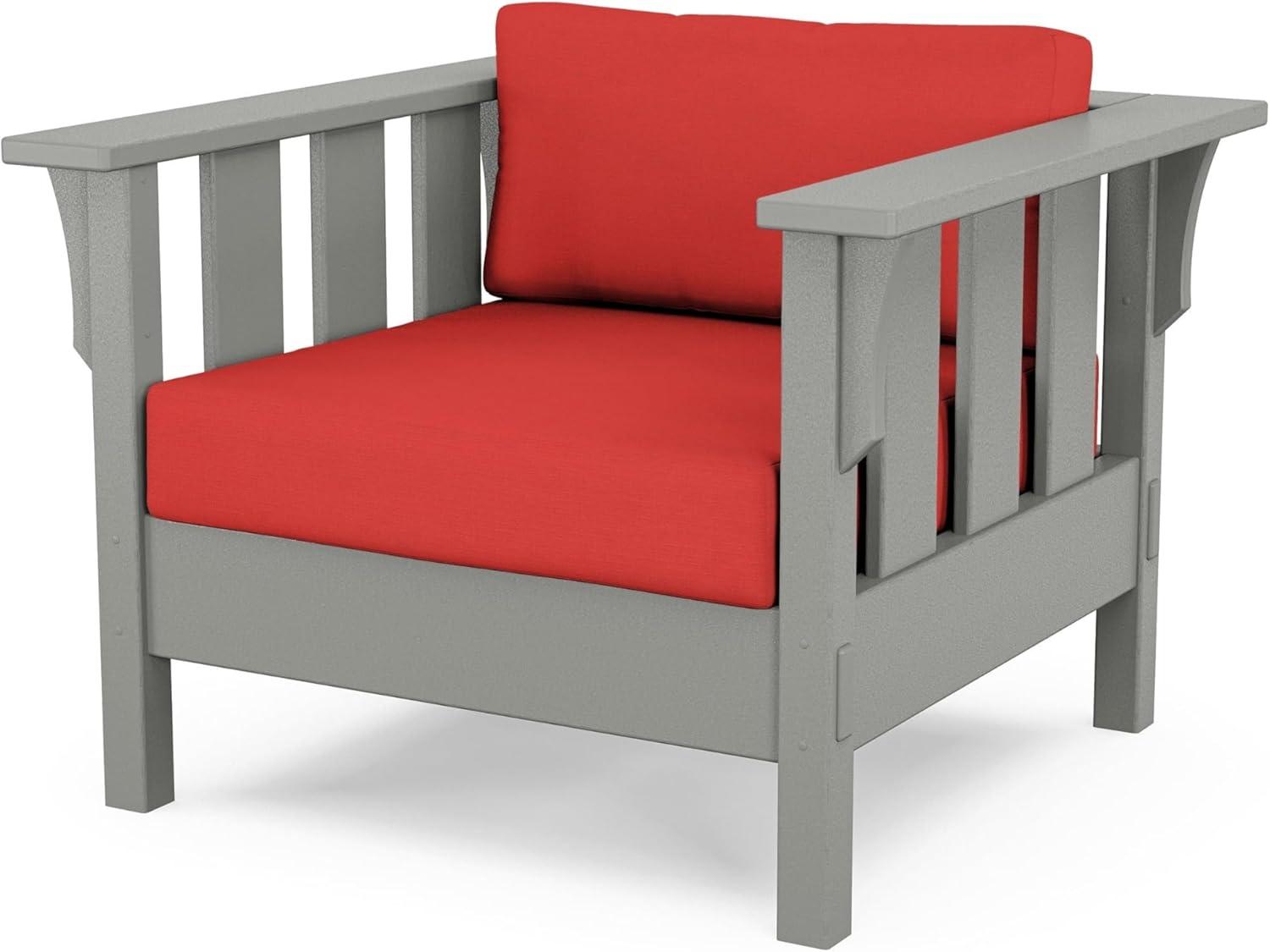 imageMartha Stewart by POLYWOOD Acadia 4Piece Deep Seating Set with Sofa in Slate Grey Ash CharcoalCrimson Linen