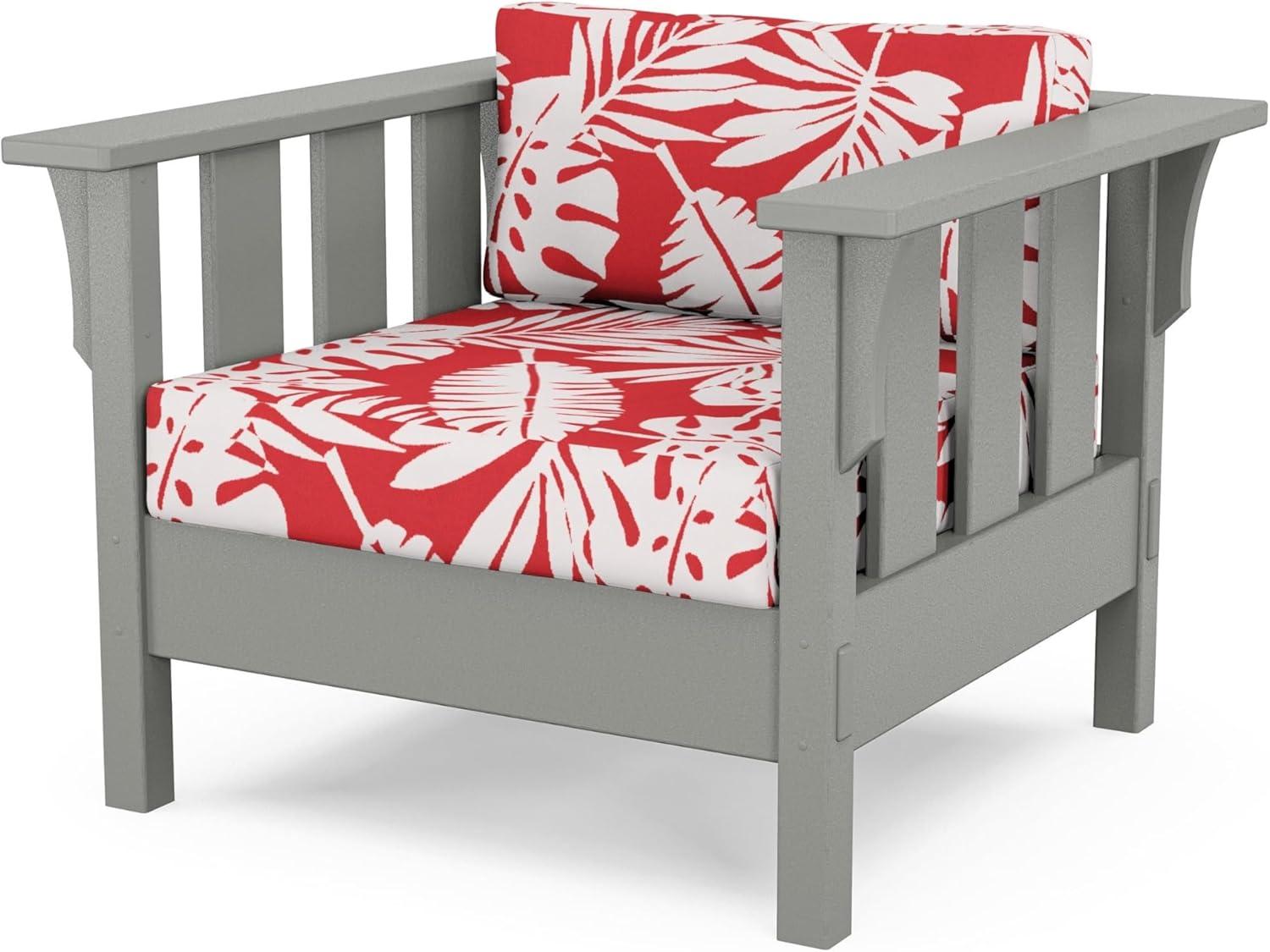 imageMartha Stewart by POLYWOOD Acadia 4Piece Deep Seating Set with Sofa in Slate Grey Ash CharcoalLeaf Crimson