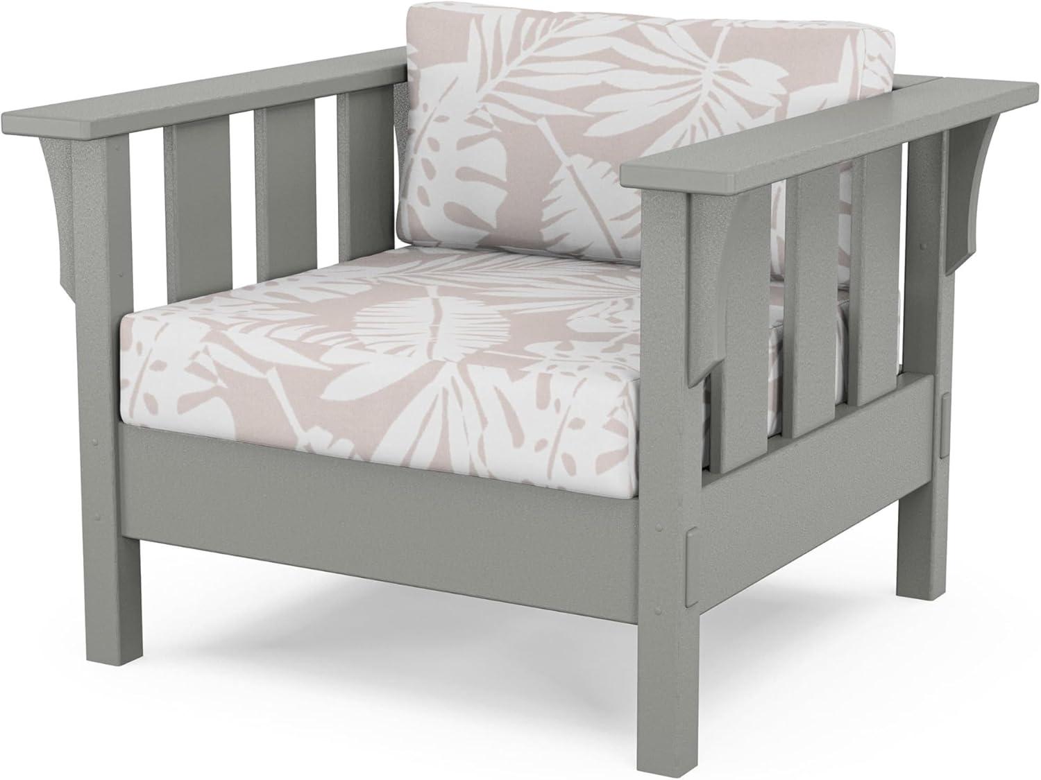 imageMartha Stewart by POLYWOOD Acadia 4Piece Deep Seating Set with Sofa in Slate Grey Ash CharcoalLeaf Dune Burlap
