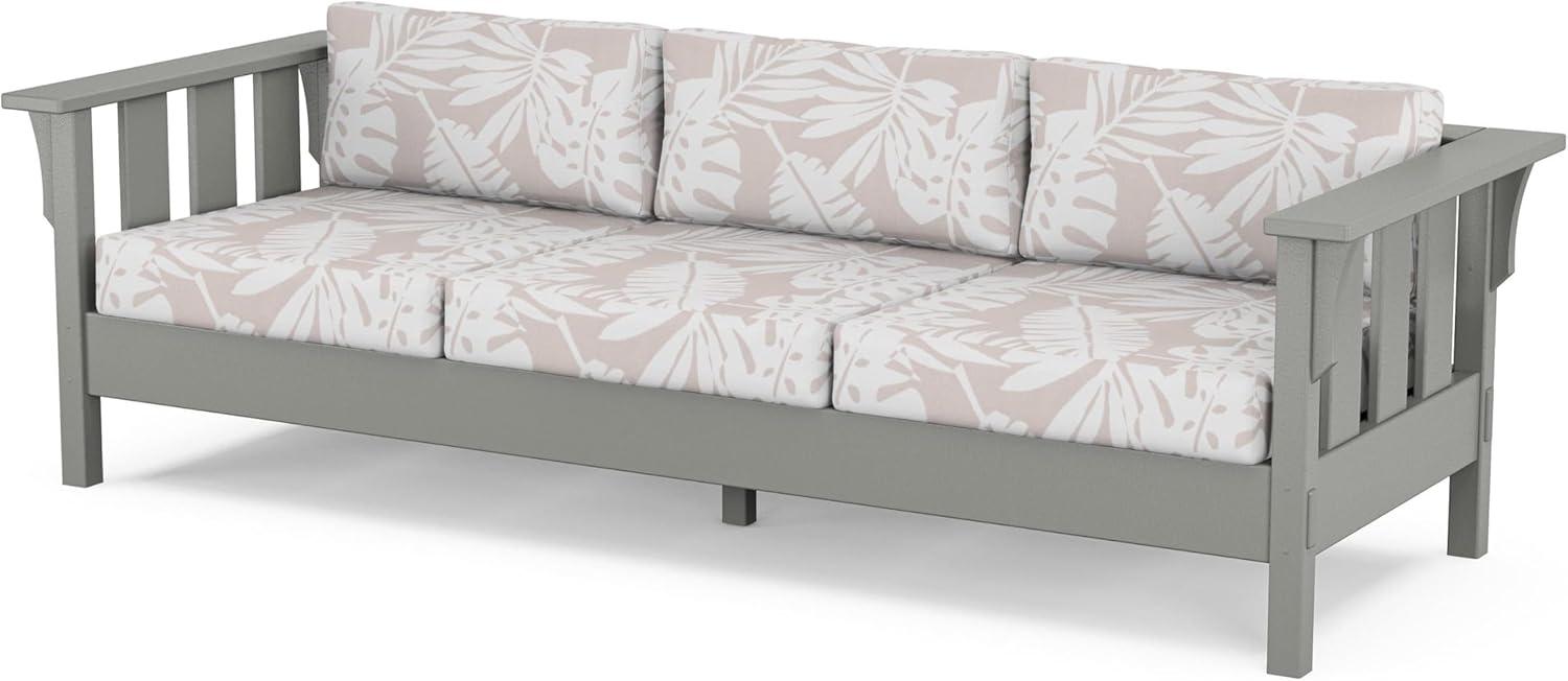 imageMartha Stewart by POLYWOOD Acadia 4Piece Deep Seating Set with Sofa in Slate Grey Ash CharcoalLeaf Dune Burlap