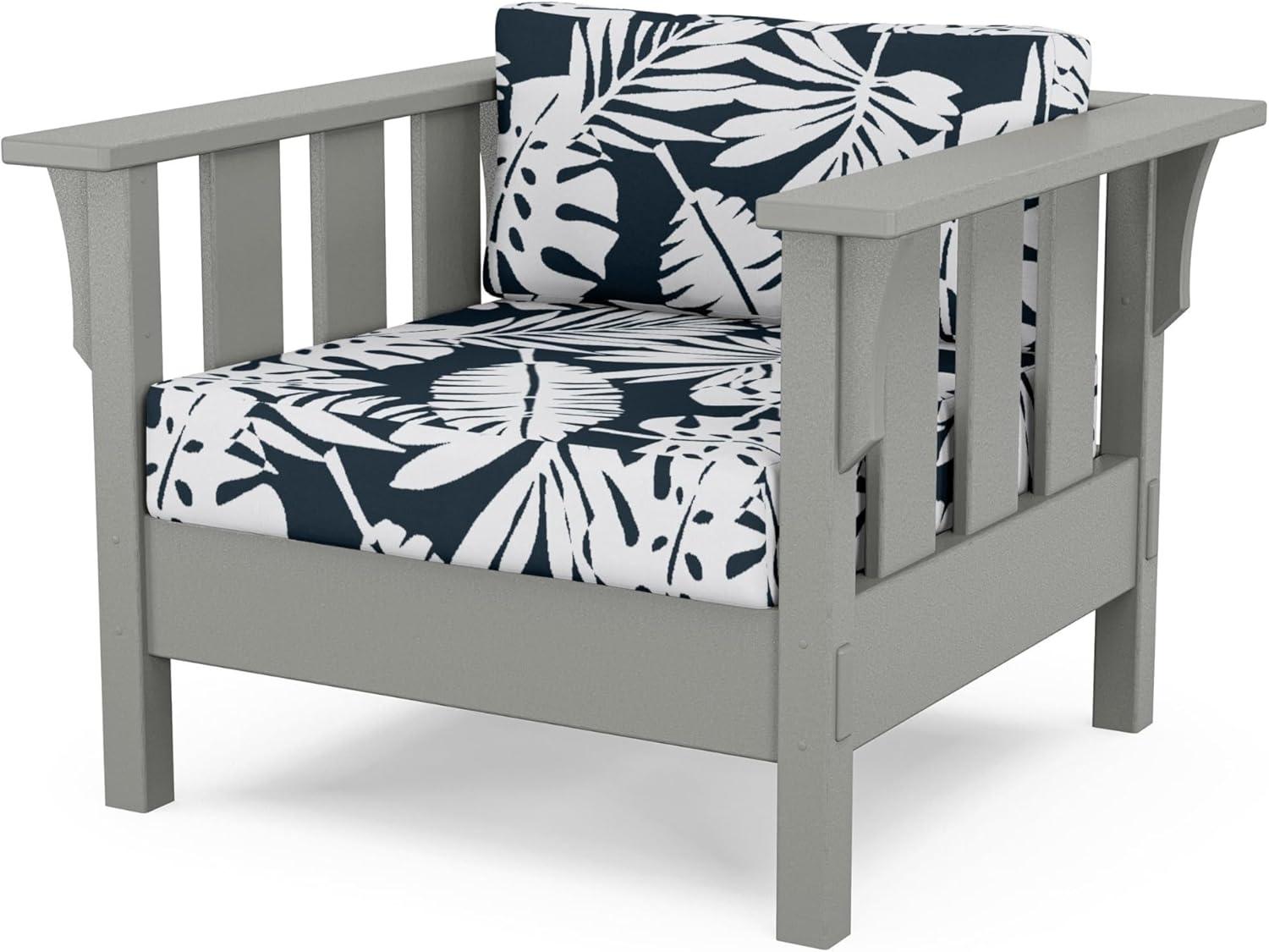 imageMartha Stewart by POLYWOOD Acadia 4Piece Deep Seating Set with Sofa in Slate Grey Ash CharcoalLeaf Marine Indigo