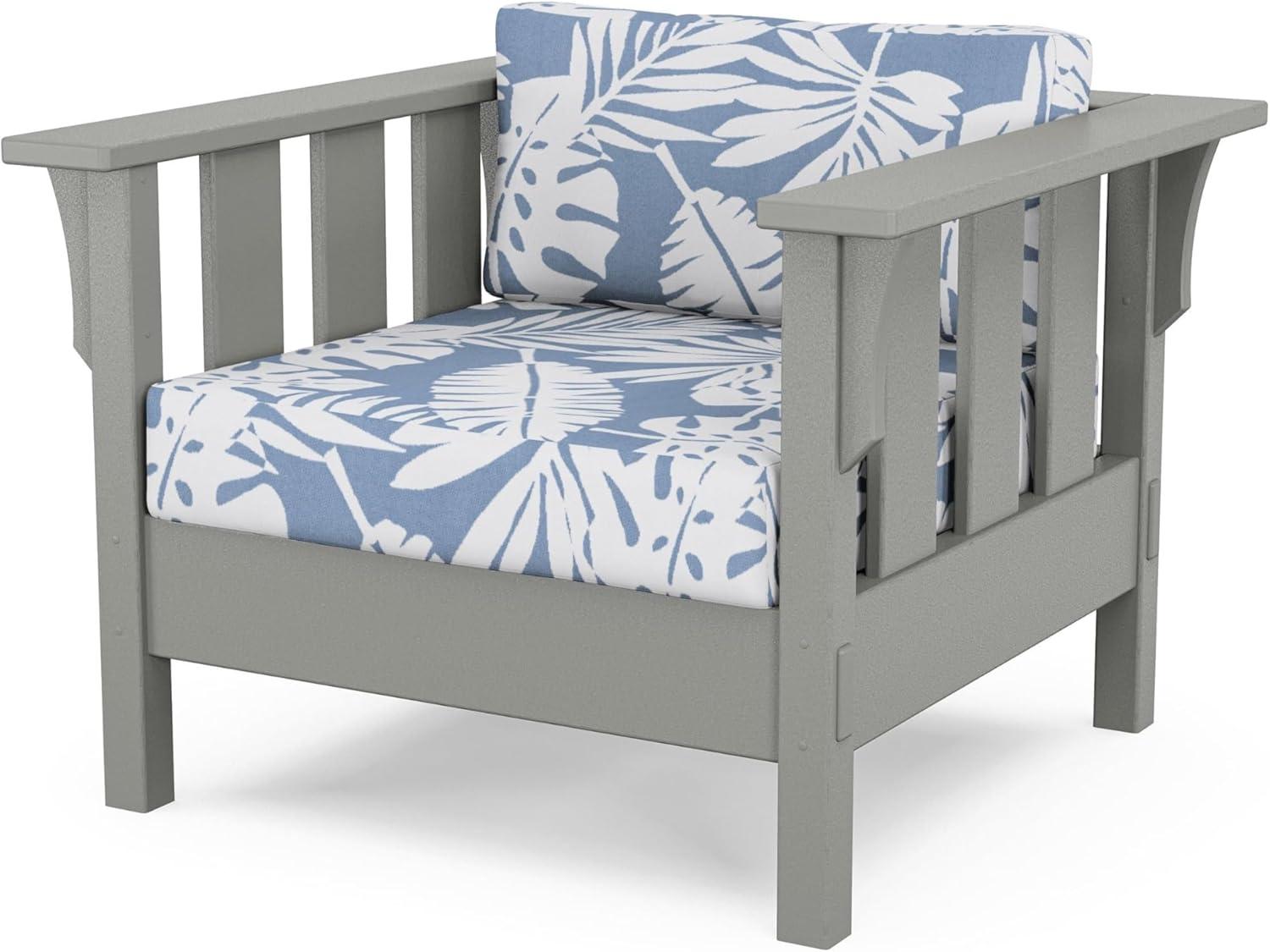 imageMartha Stewart by POLYWOOD Acadia 4Piece Deep Seating Set with Sofa in Slate Grey Ash CharcoalLeaf Sky Blue