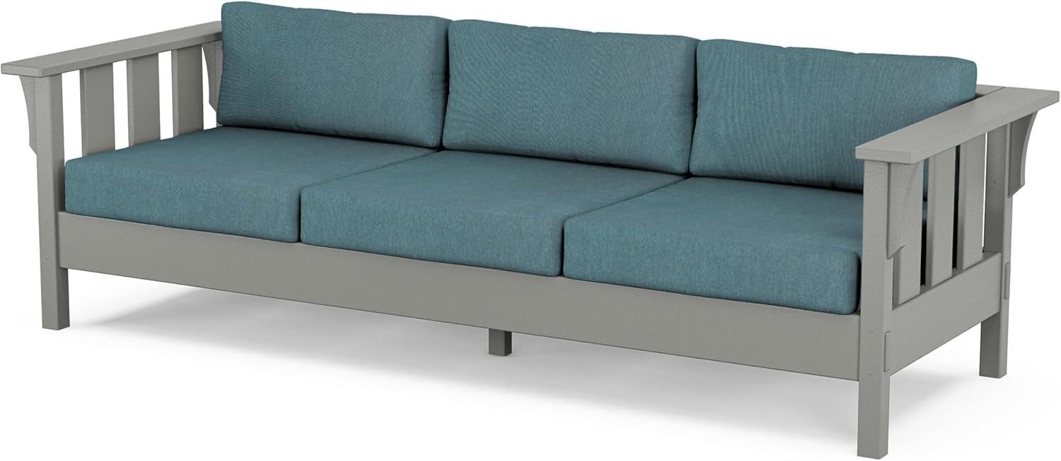 imageMartha Stewart by POLYWOOD Acadia 4Piece Deep Seating Set with Sofa in Slate Grey Ash CharcoalOcean Teal