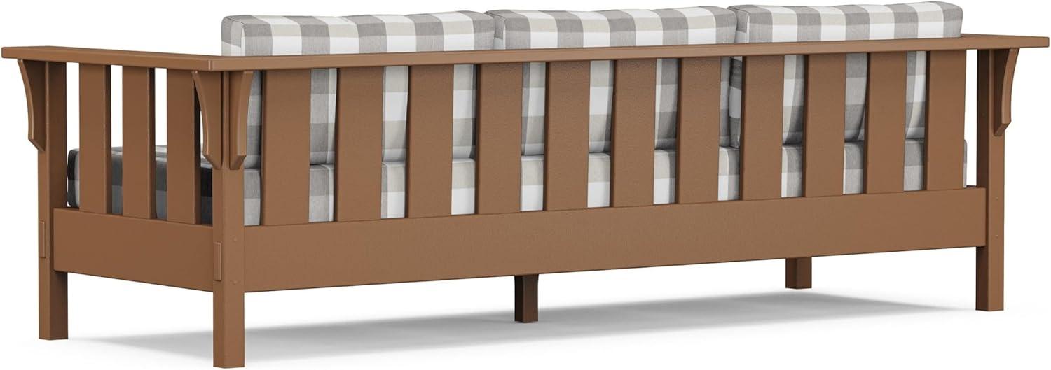 imageMartha Stewart by POLYWOOD Acadia 4Piece Deep Seating Set with Sofa in Teak Dune BurlapBuffalo Plaid Grey Mist
