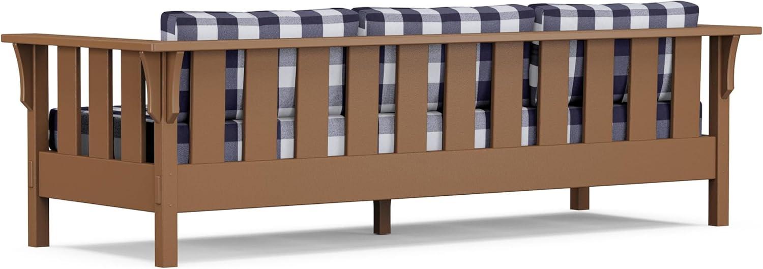 imageMartha Stewart by POLYWOOD Acadia 4Piece Deep Seating Set with Sofa in Teak Dune BurlapBuffalo Plaid Navy