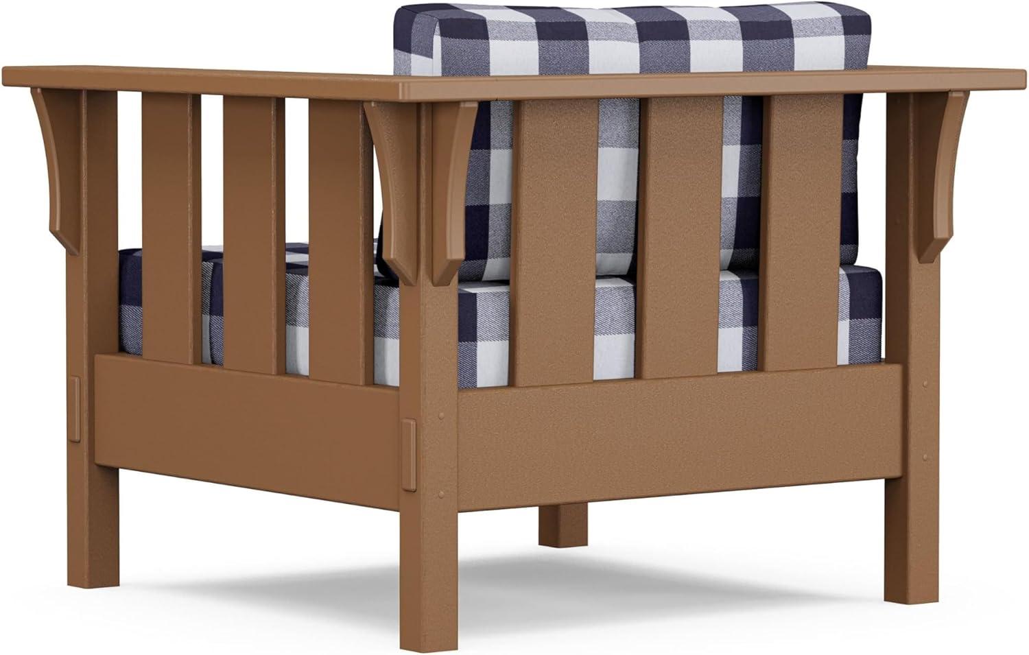 imageMartha Stewart by POLYWOOD Acadia 4Piece Deep Seating Set with Sofa in Teak Dune BurlapBuffalo Plaid Navy