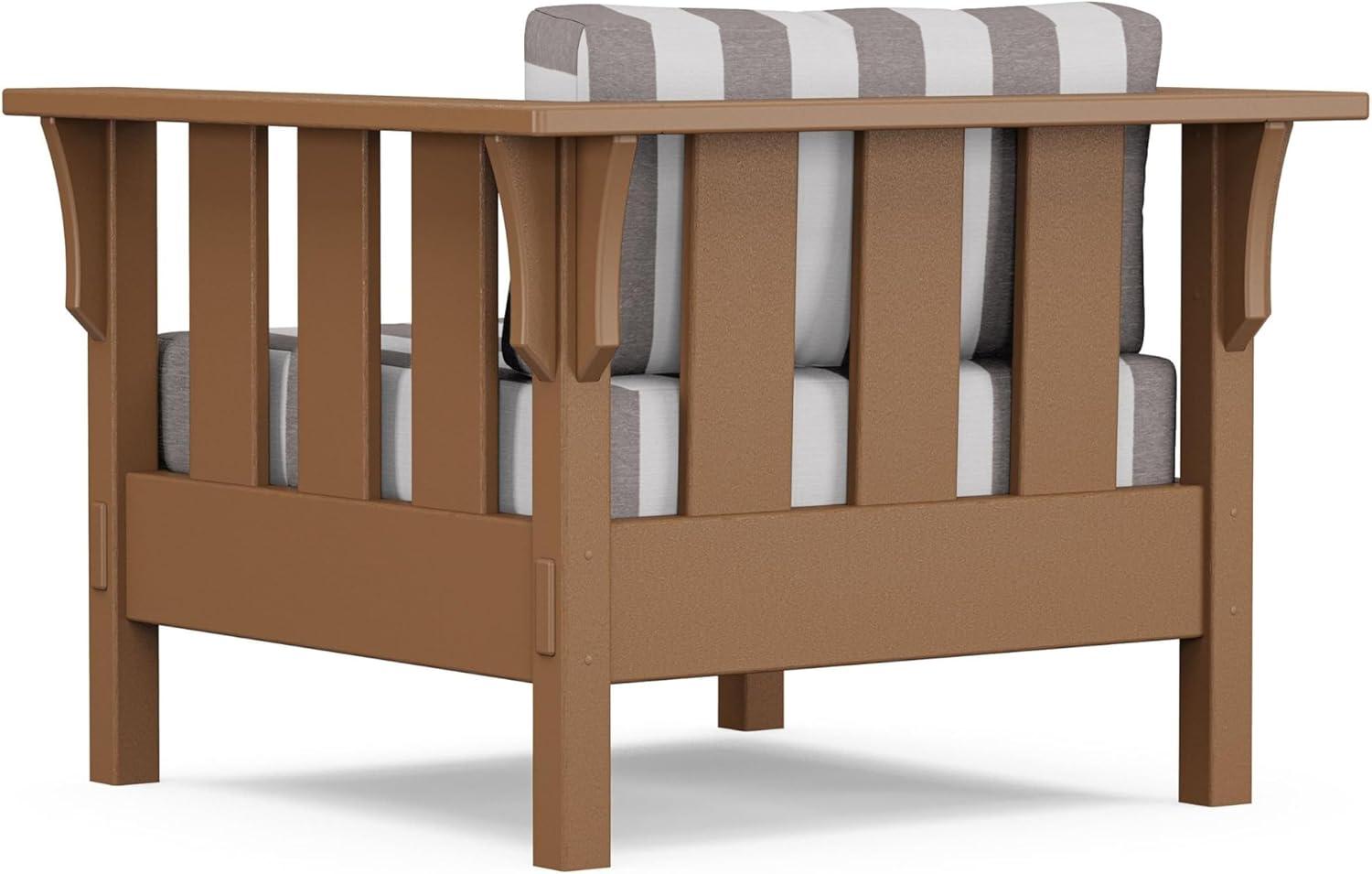 imageMartha Stewart by POLYWOOD Acadia 4Piece Deep Seating Set with Sofa in Teak Dune BurlapCabana Stripe Grey Mist