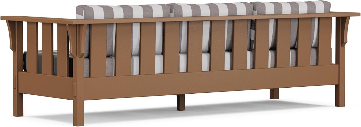 imageMartha Stewart by POLYWOOD Acadia 4Piece Deep Seating Set with Sofa in Teak Dune BurlapCabana Stripe Grey Mist