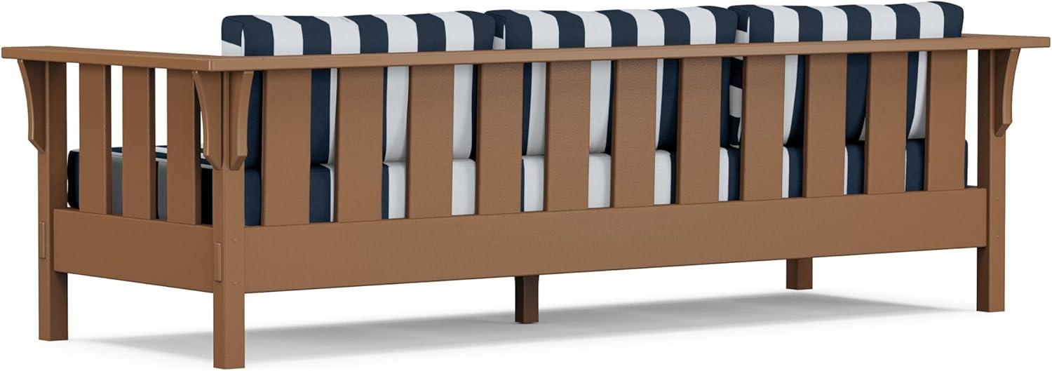 imageMartha Stewart by POLYWOOD Acadia 4Piece Deep Seating Set with Sofa in Teak Dune BurlapCabana Stripe Marine Indigo