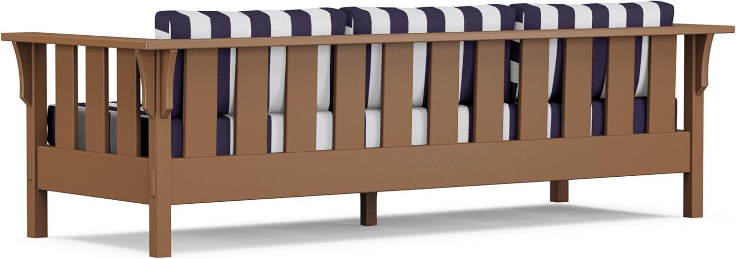 imageMartha Stewart by POLYWOOD Acadia 4Piece Deep Seating Set with Sofa in Teak Dune BurlapCabana Stripe Navy