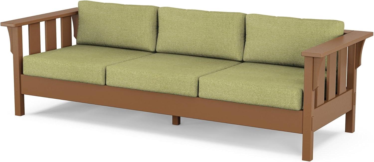 imageMartha Stewart by POLYWOOD Acadia 4Piece Deep Seating Set with Sofa in Teak Dune BurlapChartreuse Boucle