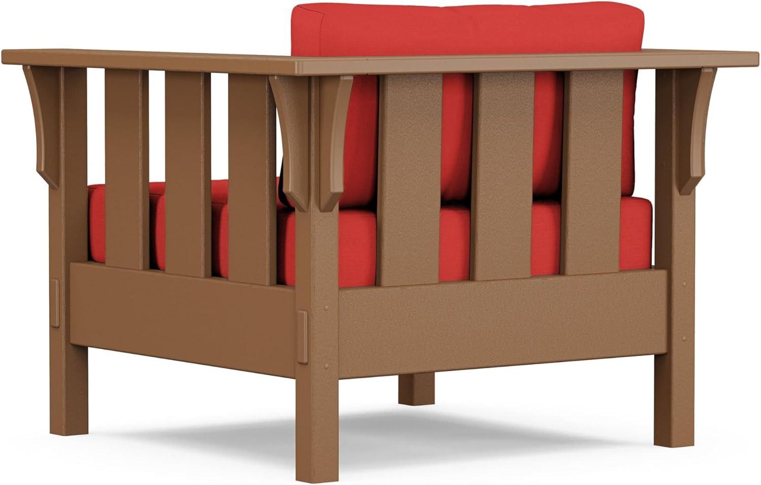 imageMartha Stewart by POLYWOOD Acadia 4Piece Deep Seating Set with Sofa in Teak Dune BurlapCrimson Linen
