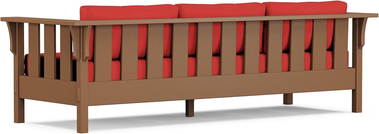 imageMartha Stewart by POLYWOOD Acadia 4Piece Deep Seating Set with Sofa in Teak Dune BurlapCrimson Linen