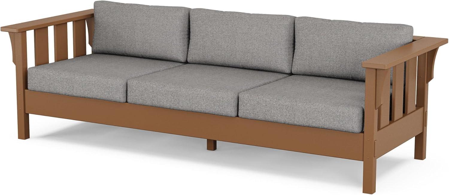 imageMartha Stewart by POLYWOOD Acadia 4Piece Deep Seating Set with Sofa in Teak Dune BurlapGrey Mist